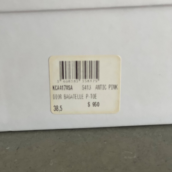 Dior Bagatelle Blush Ombré Peep Toe Pom Bow Wedding Heels Size 38.5 - Picture 12 of 13